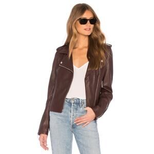 LTH JKT Kas Modern Leather Biker Moto Jacket In Oxblood NWT Womens Size Small
